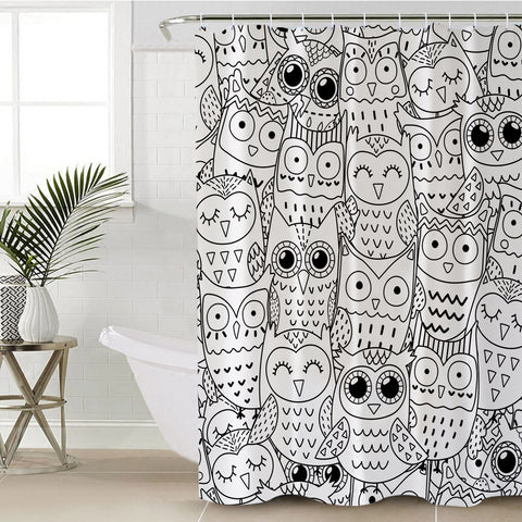 Image of Owl Themed SWYL0660 Shower Curtain