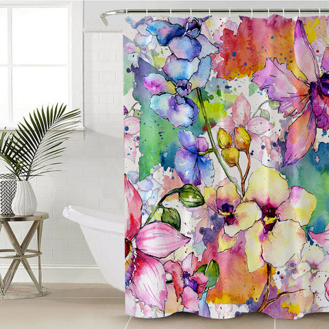 Image of Colored Flowers SWYL0666 Shower Curtain