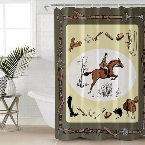 Image of Horse Riding Gears SWYL0672 Shower Curtain