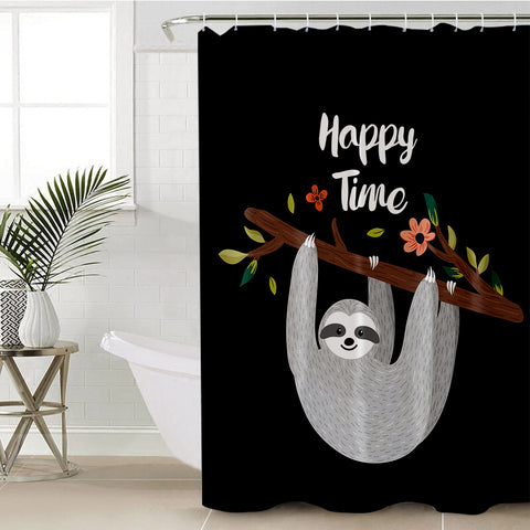 Image of Happy Time Sloth SWYL0675 Shower Curtain