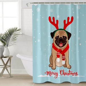 Christmas Pug SWYL0678 Shower Curtain