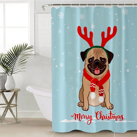 Image of Christmas Pug SWYL0678 Shower Curtain