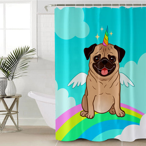 Image of Rainbow Pug SWYL0679 Shower Curtain