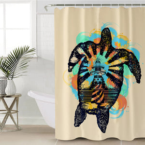 Lighthouse Turtle SWYL0680 Shower Curtain