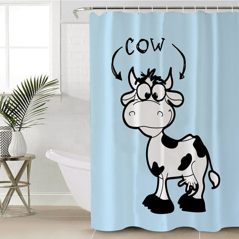 Image of Cartoon Cow SWYL0742 Shower Curtain