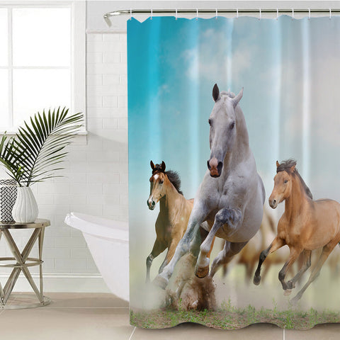 Image of Racing Horses SWYL0743 Shower Curtain