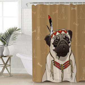 Tribal Pug SWYL0745 Shower Curtain