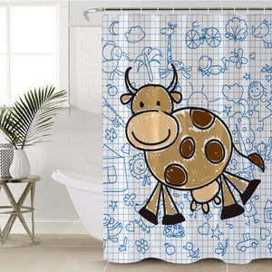 Cow Doodles SWYL0746 Shower Curtain