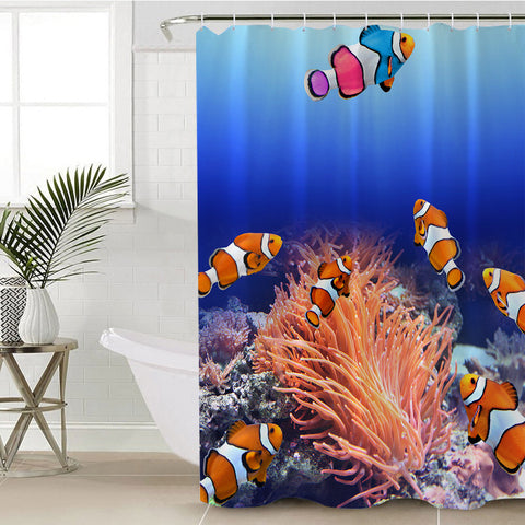Image of 3D Clown Fish SWYL0747 Shower Curtain