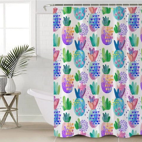 Image of Pineapple Pattern SWYL0750 Shower Curtain