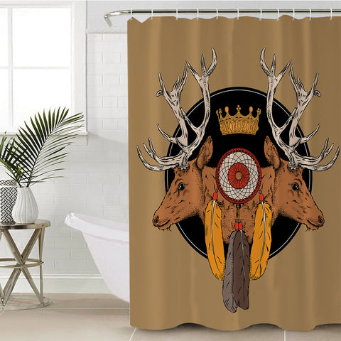 Image of Deer Heads SWYL0751 Shower Curtain