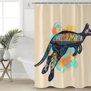 Stylized Kangaroo SWYL0753 Shower Curtain