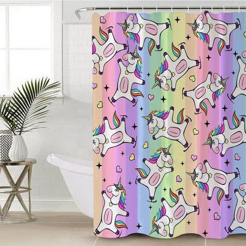 Image of Rainbow Unicorn SWYL0756 Shower Curtain