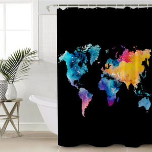 World's Map SWYL0764 Shower Curtain