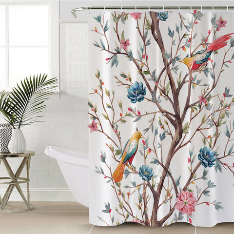 Image of Birds On Tree SWYL0765 Shower Curtain