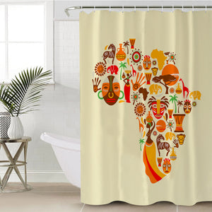 Africa Continent SWYL0826 Shower Curtain