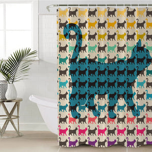 Cat Shadows SWYL0827 Shower Curtain