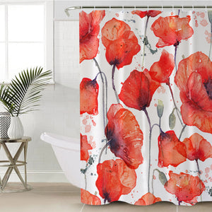 Red Flower SWYL0849 Shower Curtain