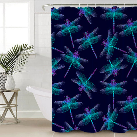 Image of Night-glow Dragonflies SWYL0871 Shower Curtain