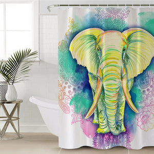 Painted Elephant SWYL0886 Shower Curtain