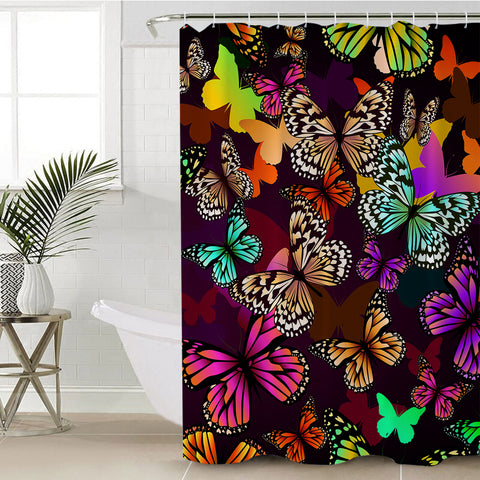 Image of Camouflage Butterflies SWYL0887 Shower Curtain