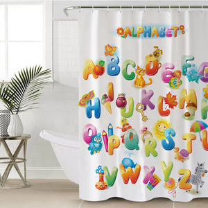 English Alphabet SWYL0889 Shower Curtain