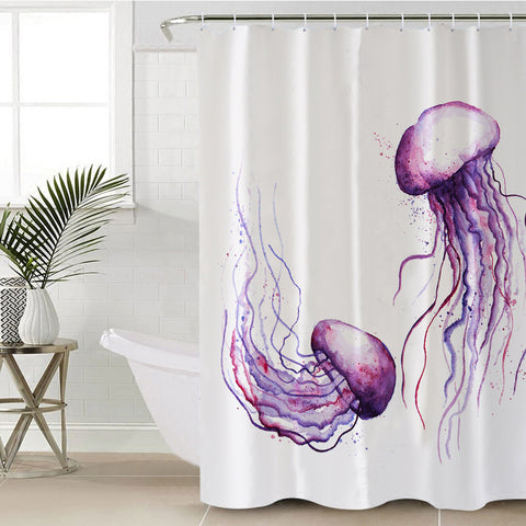 Image of Playful Jellyfish SWYL0892 Shower Curtain