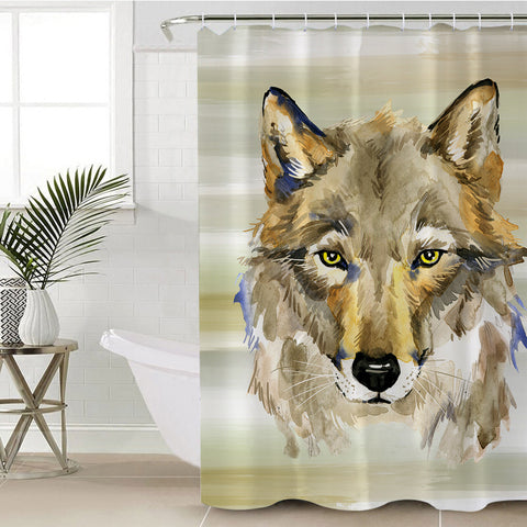 Image of Wolf Painting SWYL0992 Shower Curtain