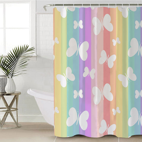 Image of Rainbow Butterflies SWYL1008 Shower Curtain