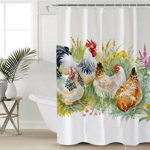 Chicken Garden SWYL1099 Shower Curtain