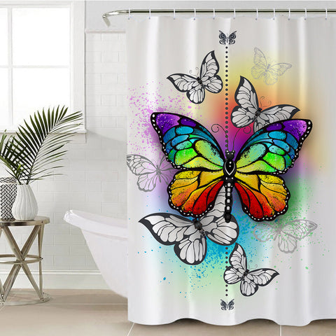 Image of Rainbow Butterfly SWYL1116 Shower Curtain