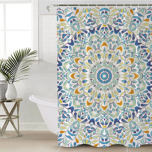 Blue Ring Tiles SWYL1118 Shower Curtain