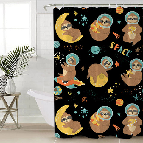 Image of Space Sloth SWYL1119 Shower Curtain