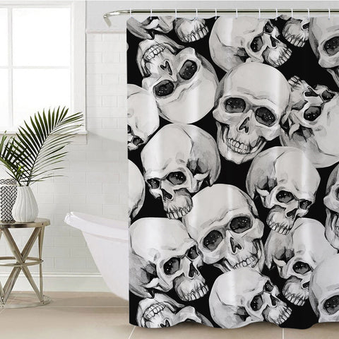 Image of Skull Stack SWYL1166 Shower Curtain