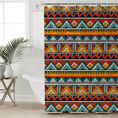 Image of Geometric Textile Pattern SWYL1168 Shower Curtain