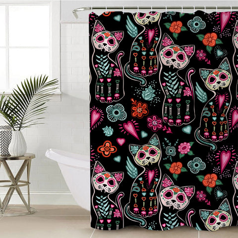 Image of X-rayed Cats SWYL1169 Shower Curtain