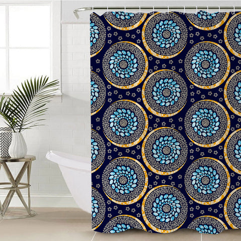 Image of Stylized Circles SWYL1175 Shower Curtain