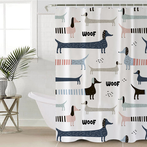 Image of Woof Dachshund SWYL1179 Shower Curtain