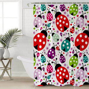 Colorful Ladybugs SWYL1186 Shower Curtain