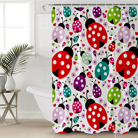 Image of Colorful Ladybugs SWYL1186 Shower Curtain