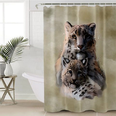 Image of 3D Leopards SWYL1192 Shower Curtain