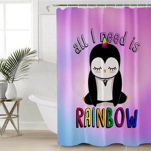 Rainbow Penguin SWYL1299 Shower Curtain