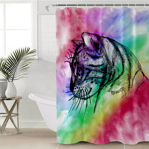 Image of Cat Sketch SWYL1385 Shower Curtain