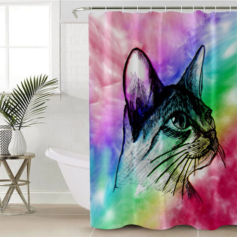 Image of Kitty Sketch SWYL1386 Shower Curtain