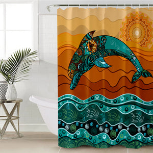 Stylized Dolphin SWYL1397 Shower Curtain