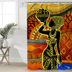 African Lady SWYL1496 Shower Curtain