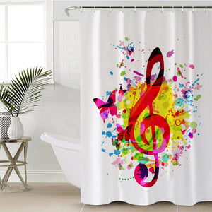 Colorful Treble Clef SWYL1501 Shower Curtain