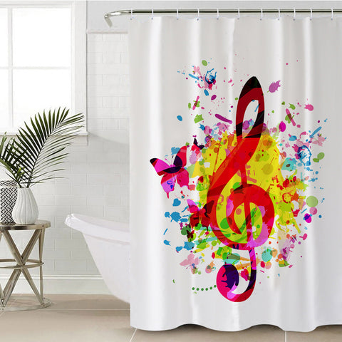 Image of Colorful Treble Clef SWYL1501 Shower Curtain