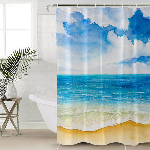 Image of Peaceful Beach SWYL1541 Shower Curtain