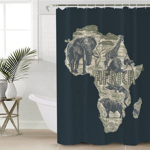 Africa Continent SWYL1543 Shower Curtain